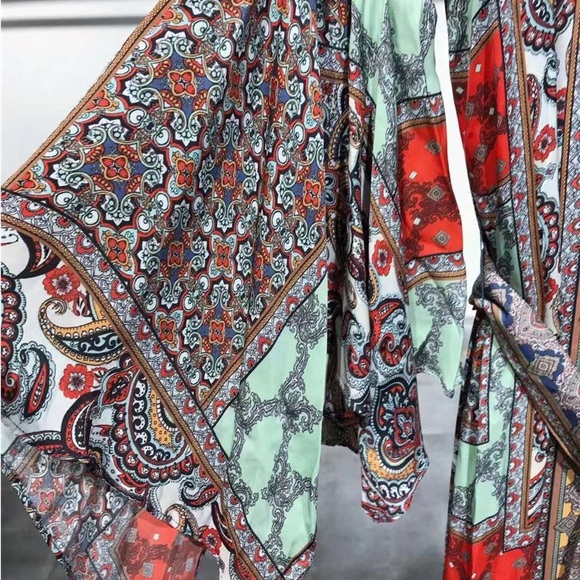 Sz XS ALICE + OLIVIA Jaylen Scarf Print Maxi Dress NWT - Picture 12 of 13